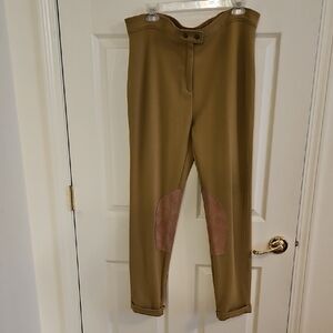 Liz Claiborne Olive High-Waist Suede Riding Trousers